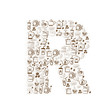 © jianghaistudio - Abstract vector alphabet - R  made from coffee icon