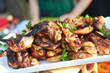 grilled chicken wings outdoor
