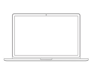 Poster - Outline drawing laptop. Elegant thin line style design. Vector illustration.