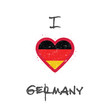 I love Germany t-shirt design. Germany flag in the shape of hear