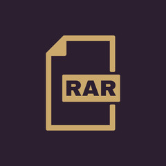 Poster - The RAR file icon. Archive and compressed symbol