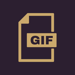 Poster - The GIF icon. File format symbol. Flat