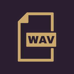 Poster - The WAV icon. File audio format symbol. Flat