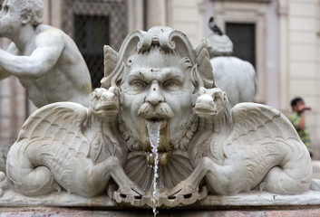 Wall Mural -  Fontana del Moro (Moor Fountain) in Piazza Navona. Rome, Italy