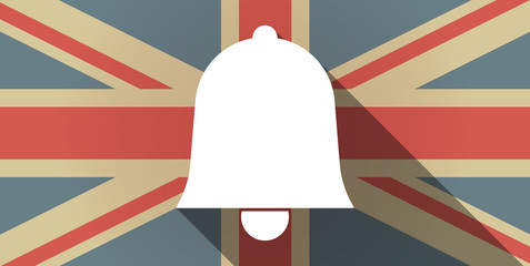 Sticker - Long shadow UK flag icon with a bell