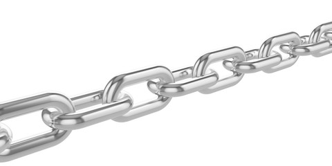 Poster - Chrome chain isolated on white background.