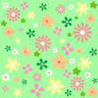 © galinasema - ornament on this illustration, bright, colorful spring, diverse. flowers of different shapes, colors and sizes The pattern of dynamics, fun and joyful spring and summer mood.