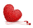 Intertwined red heart