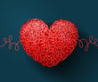 Intertwined red heart