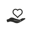© lovemask - Heart in hand- vector icon.