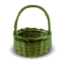 Isolated Green Basket On White Background, Vector Illustration.