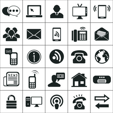 communication and technology icons