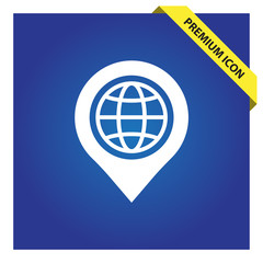 Poster - Pin with globe icon