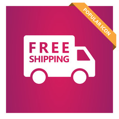 Canvas Print - Free shipping truck icon