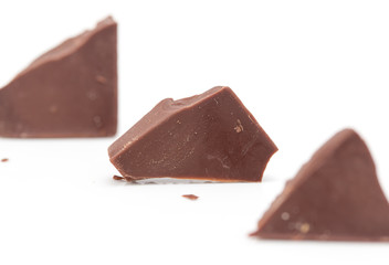 Sticker - slice of chocolate on a white background