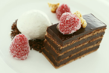 Wall Mural - layered chocolate cake dessert