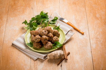 Wall Mural - meatballs with cinnamon and ginger