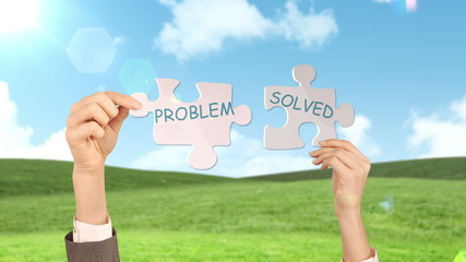 Poster - Hands holding puzzle pieces