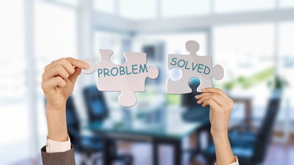 Poster - Hands holding puzzle pieces