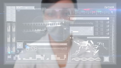 Poster - Animation of scientist using a tech interface