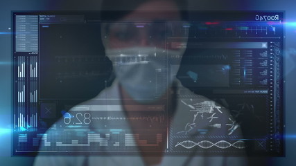 Poster - Animation of scientist using a tech interface