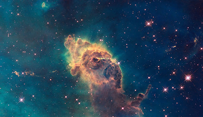 jet in carina nebula. composed of gas and dust.