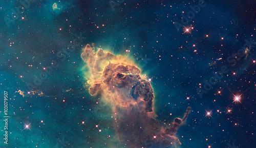 Cuadros en Lienzo Jet in Carina Nebula. Composed of gas and dust.