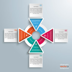 Wall Mural - big circle colored infographic 4 triangles squares
