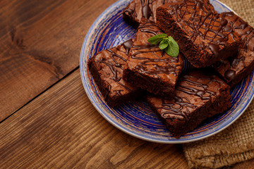 Sticker - Plate with delicious chocolate brownies