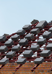 Poster - black tile roof on residential building construction house