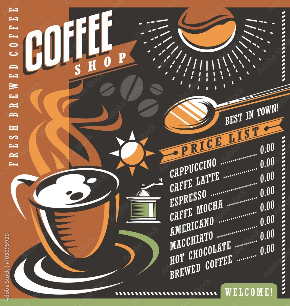 Coffee house menu creative template Stock Vector | Adobe Stock