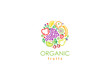 Healthy Organic eco vegetarian food Logo fresh farm fruits