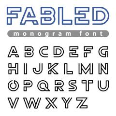 Poster - logo font vector alphabet design linear abc outline typeface