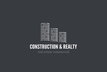 Sticker - Real Estate Construction Logo design. Skyscrapers buildings