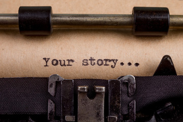 Fototapete - typed words on a Vintage Typewriter