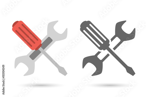 Fotografía Repair icon. Wrench and screwdriver