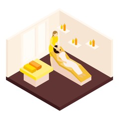 Sticker - Face Massage Isometric Illustration 