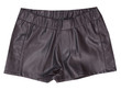 Leather shorts isolated female.