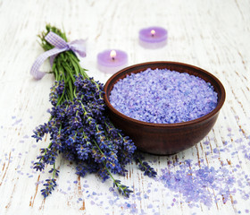 Lavender, sea salt and candle