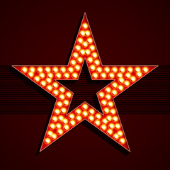 broadway style light bulb star shape