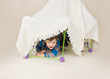 Child Playing with Tent, Fort