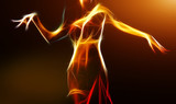 Oriental belly dancer in light fractal