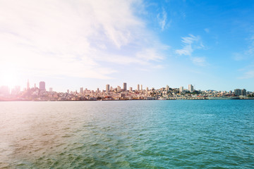 Wall Mural - View on San Francisco from the bay waters