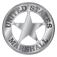 U. S. Marshall Badge Is An Illustration Of A Silver United States Marshall Badge With Star.