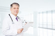 © zhu difeng - pose and gesture of old Asian man doctor