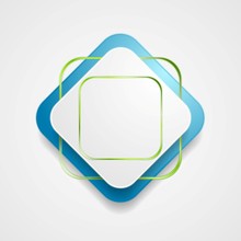 Abstract Blue Green Square Shape Vector Sticker