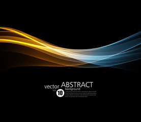 Aufkleber - Abstract vector background, futuristic wavy 