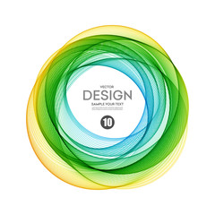 Aufkleber - Abstract vector background, futuristic wavy 
