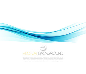 Aufkleber - Abstract vector background, blue wavy 