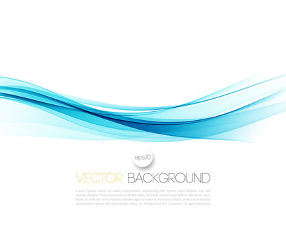 Abstract vector background, blue wavy 